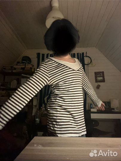 Кофта винтаж в коричневую полоску