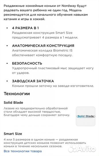 Коньки хоккейные детские раздвижные Nordway NDW350