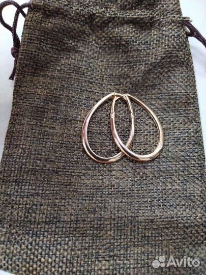 Серьги серебро 925, позолоченное, 5гр