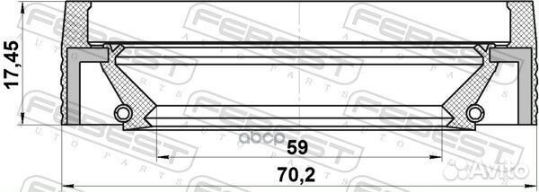 Сальник ступицы колеса перед прав/лев 95MBS