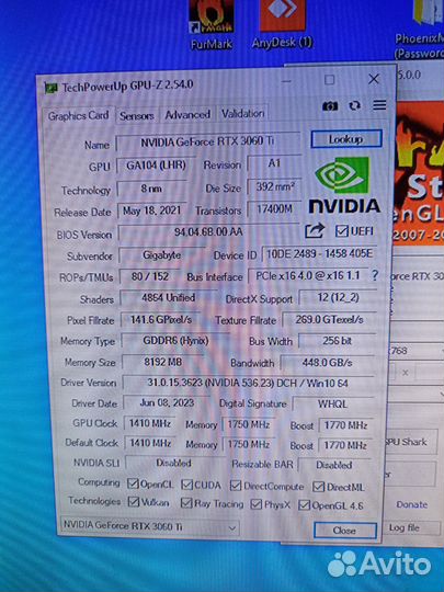 Видеокарта RTX 3060ti 8gb