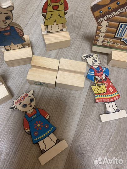 Деревянные игрушки. Театр волк и 7 козлят