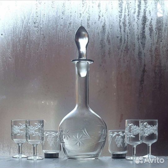 Советское стекло. Графин. Рюмки, Бокалы, Стаканы