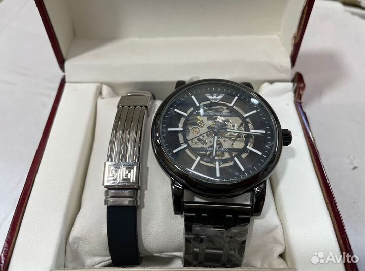Часы armani мужские скелетон с Браслетом