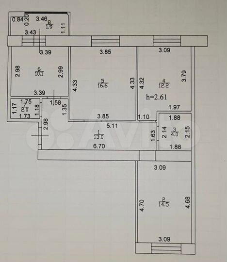 3-к. квартира, 72,4 м², 9/10 эт.
