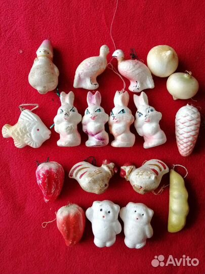 Советские ёлочные игрушки из пенопласта. Лот 5
