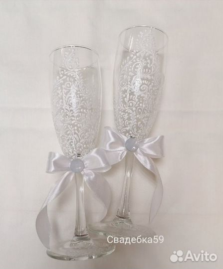 Бокалы на свадьбу для молодожёнов