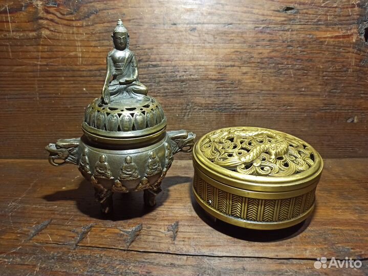 Буддийская бронзовая кадильница