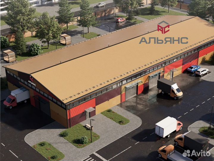 Ангар под ключ быстровозводимый теплый 1000 м2