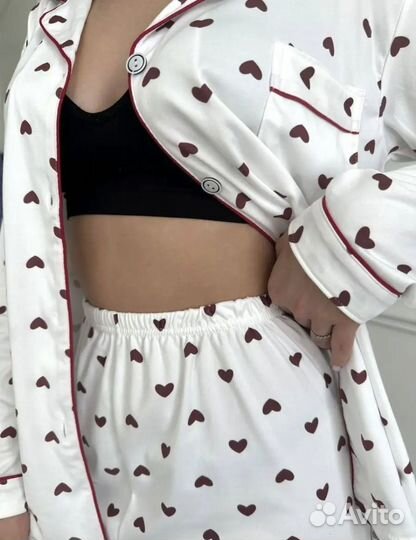 Мягкая пижамка с сердечками (хлопок)