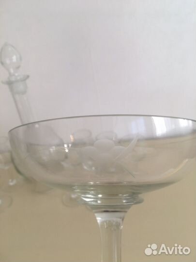 Штоф, рюмки, ваза СССР Алмазная грань 50-е годы