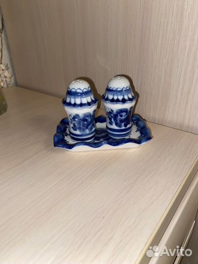 Гжель солонка и перечница