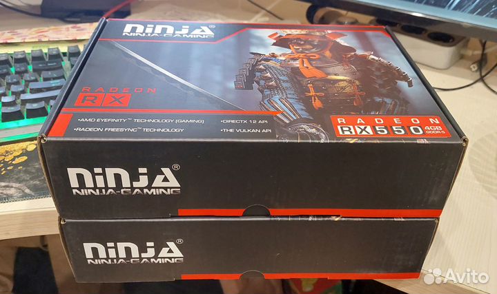 Коробка от видеокарты radeon RX550 4GB ninja