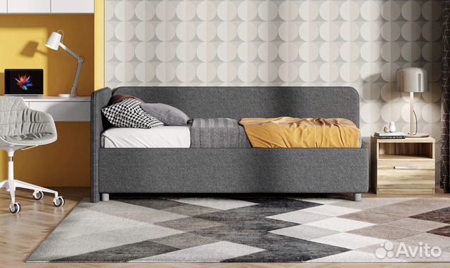 Кровать для ребенка, подростка с мягкими спинками