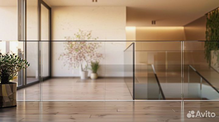 Ограждения для лестниц из стекла