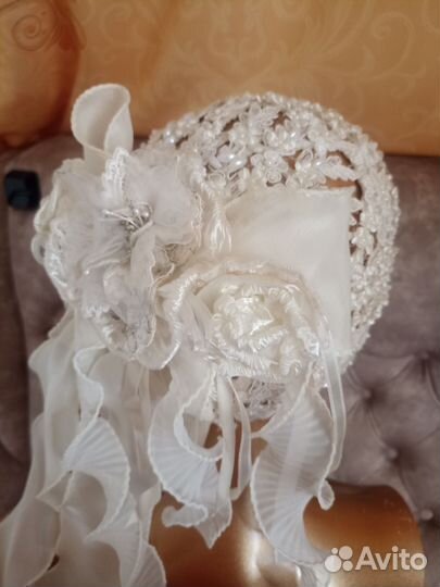 Шляпка свадебная ретро ажурная реконструкция