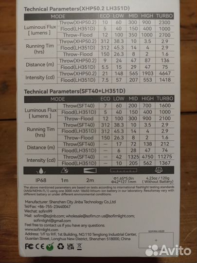 Sofirn HS20 налобный фонарь + аккумулятор