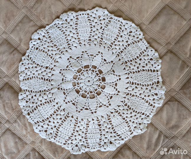 Салфетка крючком вязанная 40 см, винтаж, прованс