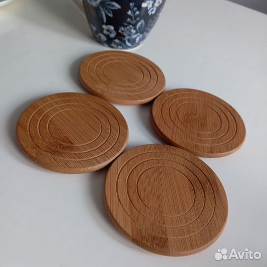 Набор деревянные подставки под горячее 4 шт