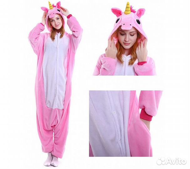 Кигуруми FunFur Единорог Пегас Розовый XL