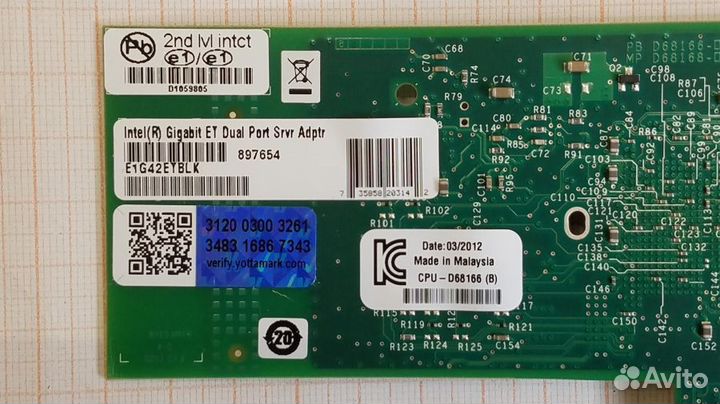Сетевая карта intel E1G42etblk, б/у
