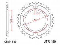 JT Звезда ведомая на мотоцикл JTR499.40