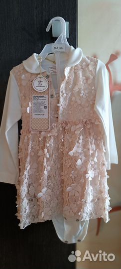 Платье боди нарядное, для девочки 80