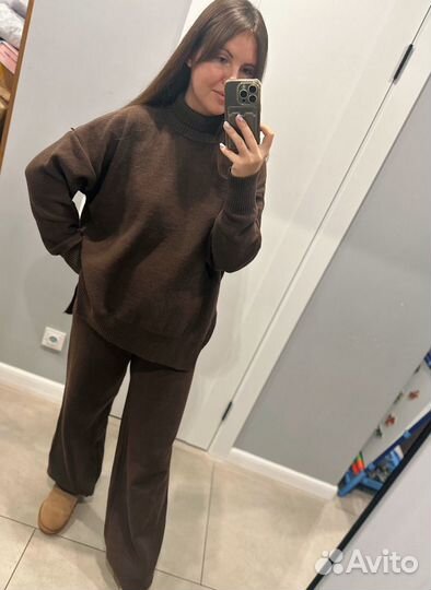 Костюм теплый вязаный 46