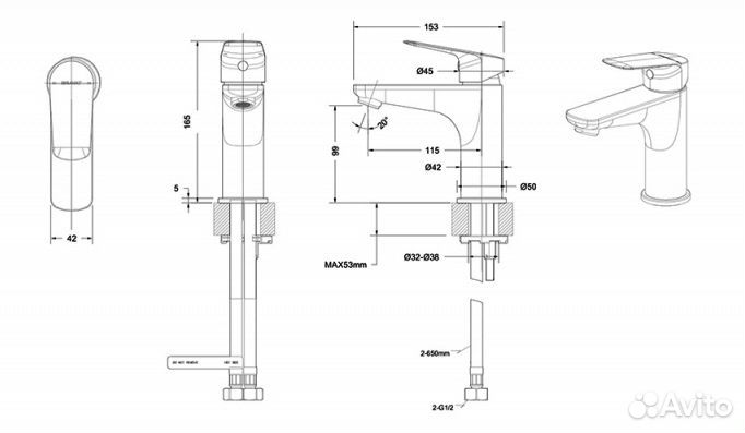 Смеситель для раковины Bravat f1429564cp-9-eng Хр