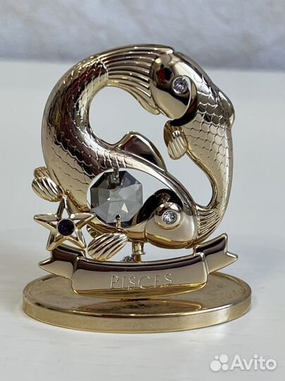 Сувенир золотая рыбка с кристаллами Swarovski