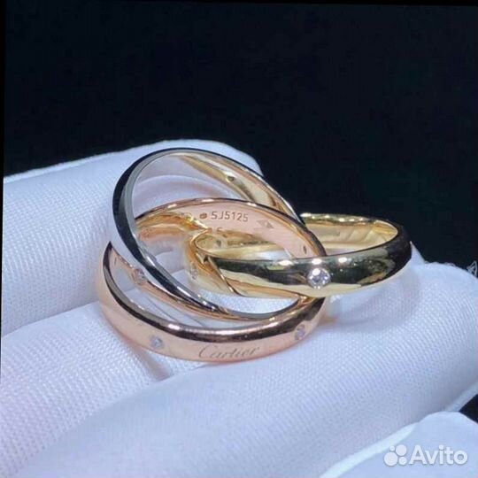 Кольцо Cartier Trinity, золото 585 пробы 0,28ct