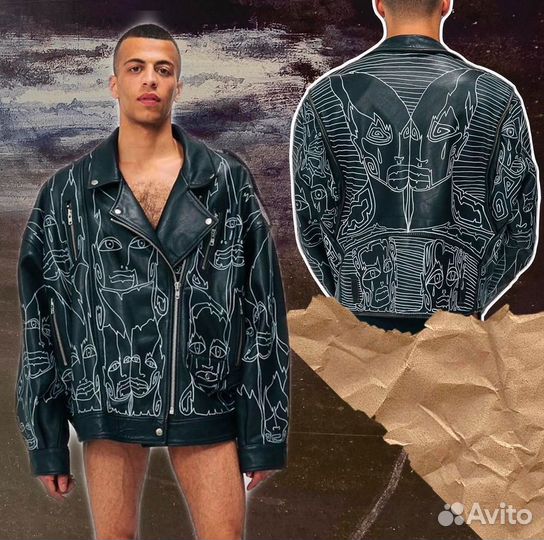 Ручная роспись косухи, кастом кожанная куртка