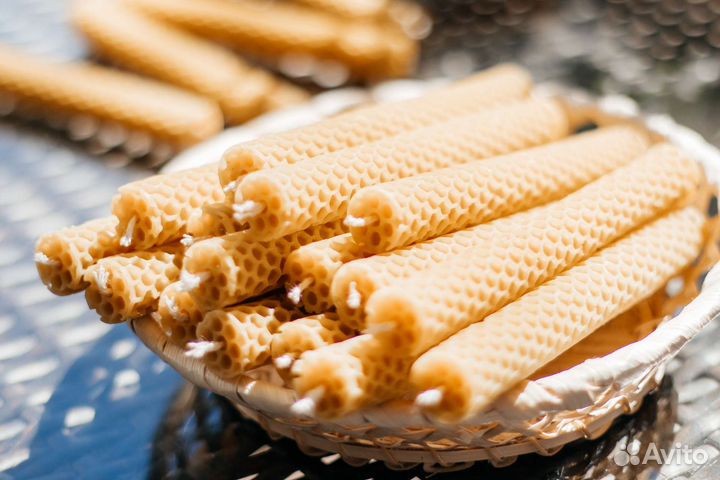 Свечи 9 цветов медовые из натуральной вощины