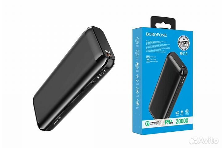 Power Bank Borofone BJ1A 20000mA, 18W, Черный