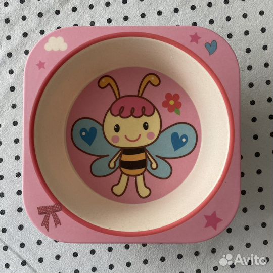 Подарочный набор детской посуды из бамбука