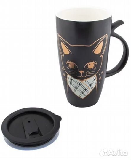 Керамическая кружка с котом, новая