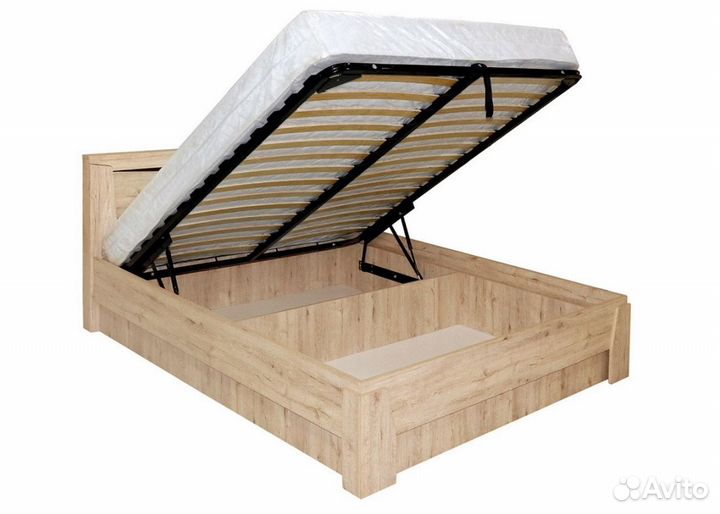 Кровать с подъемным механизмом и с основанием Соренто 140 дубстирлинг/кофе структурный матовый