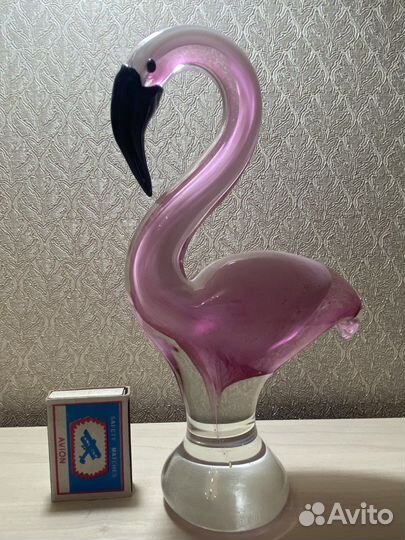 Статуэтки, фигурки фламинго, птичка стекло