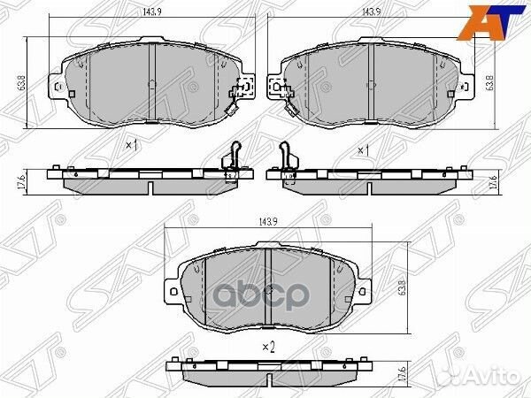 Колодки тормозные перед toyota aristo/mark/crow