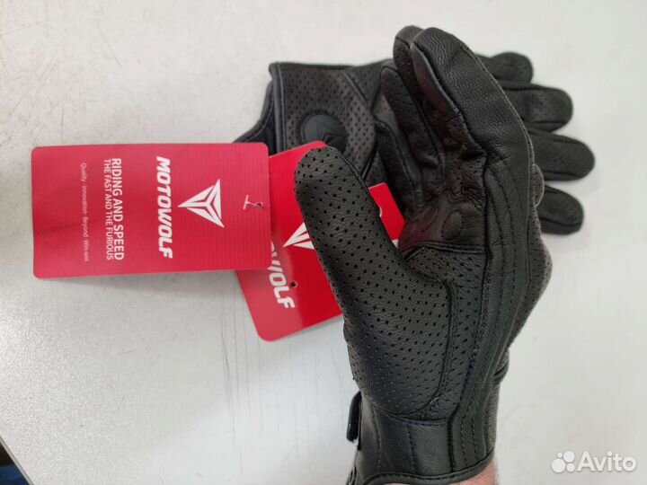 Мотоперчатки кожаные