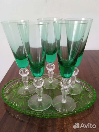 Рюмки цветной хрусталь