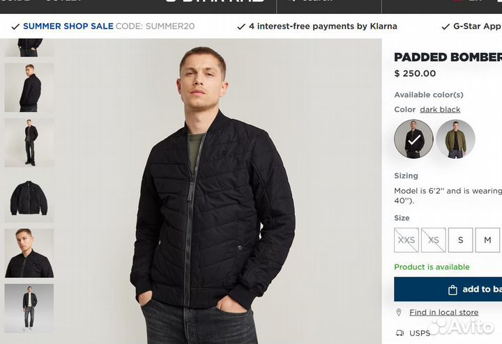 Куртка бомбер G Star RAW, оригинал