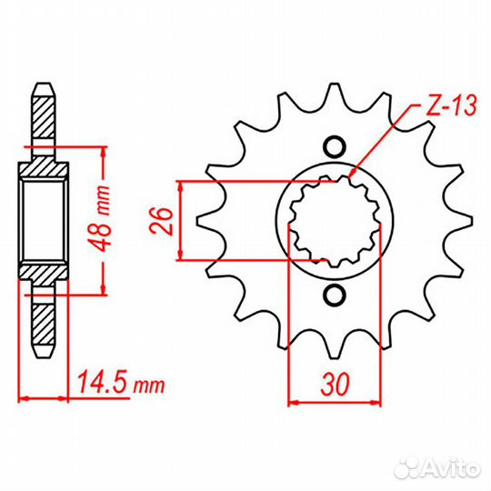 MTX Звезда цепного привода аналог JTF339.17