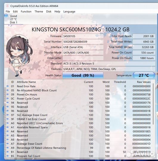 Msata SSD Kingston 1tb