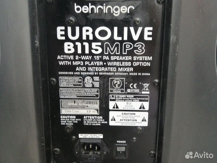 Музыкальная колонка behringer eurolive B115