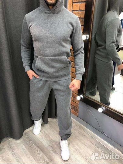 Мужские костюмы тёплые флисовые брюки худи