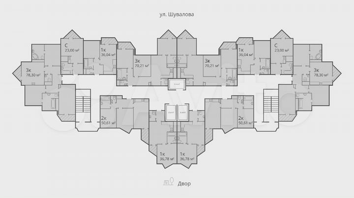 2-к. квартира, 50,6 м², 8/19 эт.