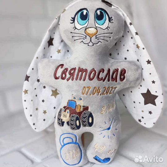 Именная игрушка с метрикой