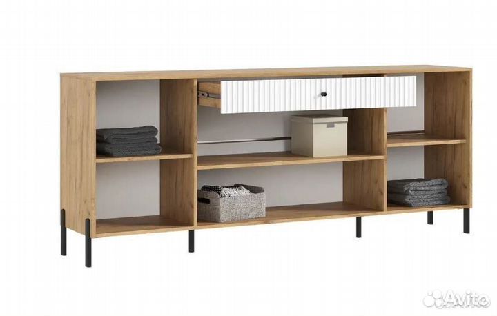 Оливия Комод (металл) (Дуб Крафт, Браш Вайт)