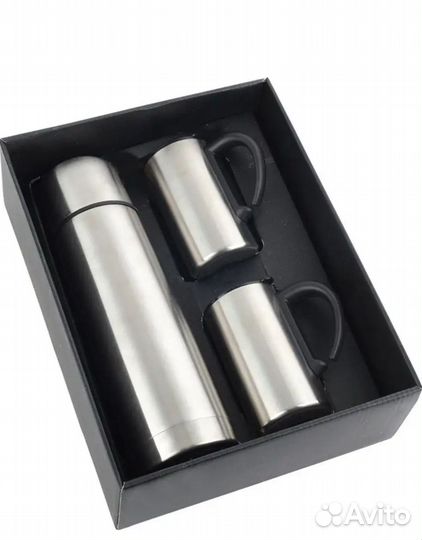 Подарочный набор мужской термос 1 л +кружки 250 мл